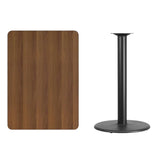 30'' x 42'' Rectangular Black Laminate Table Top with 24'' Round Bar Height Table Base [XU-BLKTB-3042-TR24B-GG] Fl Furniture