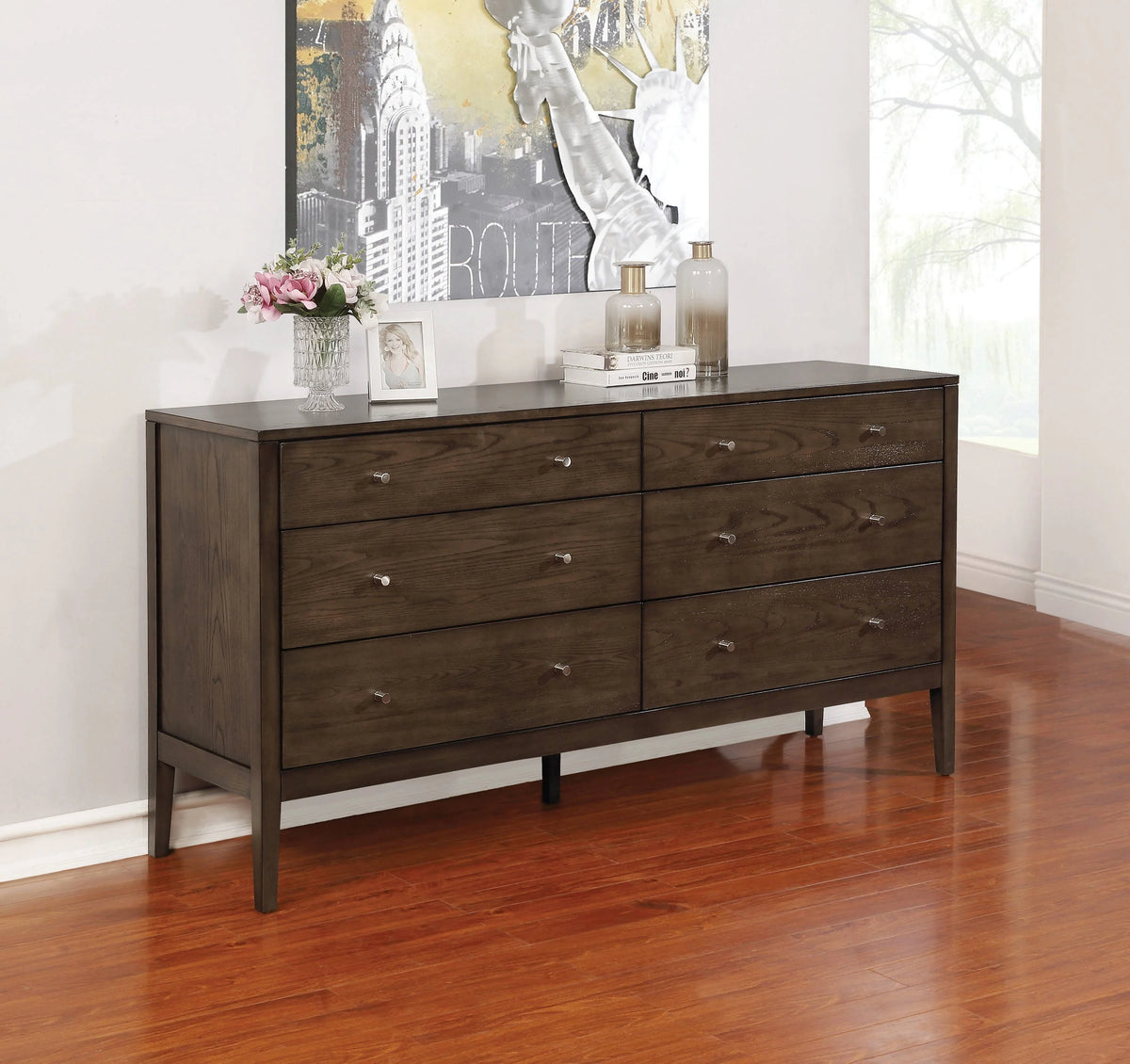 Lompoc 6-Drawer Rectangular Dresser Ash Brown - 204563 Pie's Variety Store