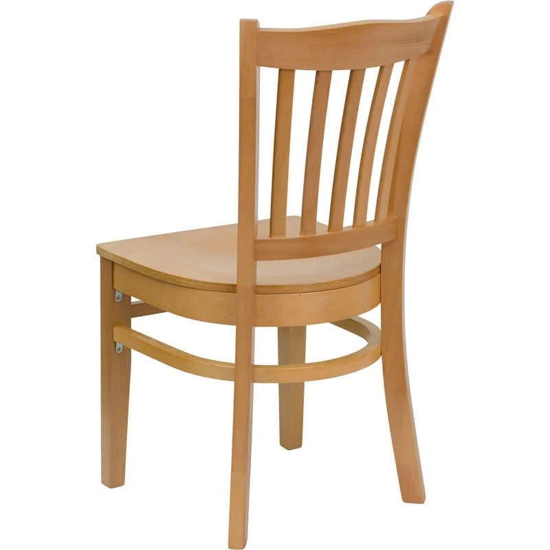 HERCULES Series Vertical Slat Back Natural Wood Restaurant Chair [XU-DGW0008VRT-NAT-GG] Pie's Variety Store
