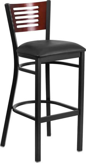  Black Vinyl Seat [XU-DG-6H1B-MAH-BAR-BLKV-GG] Pie's Variety Store