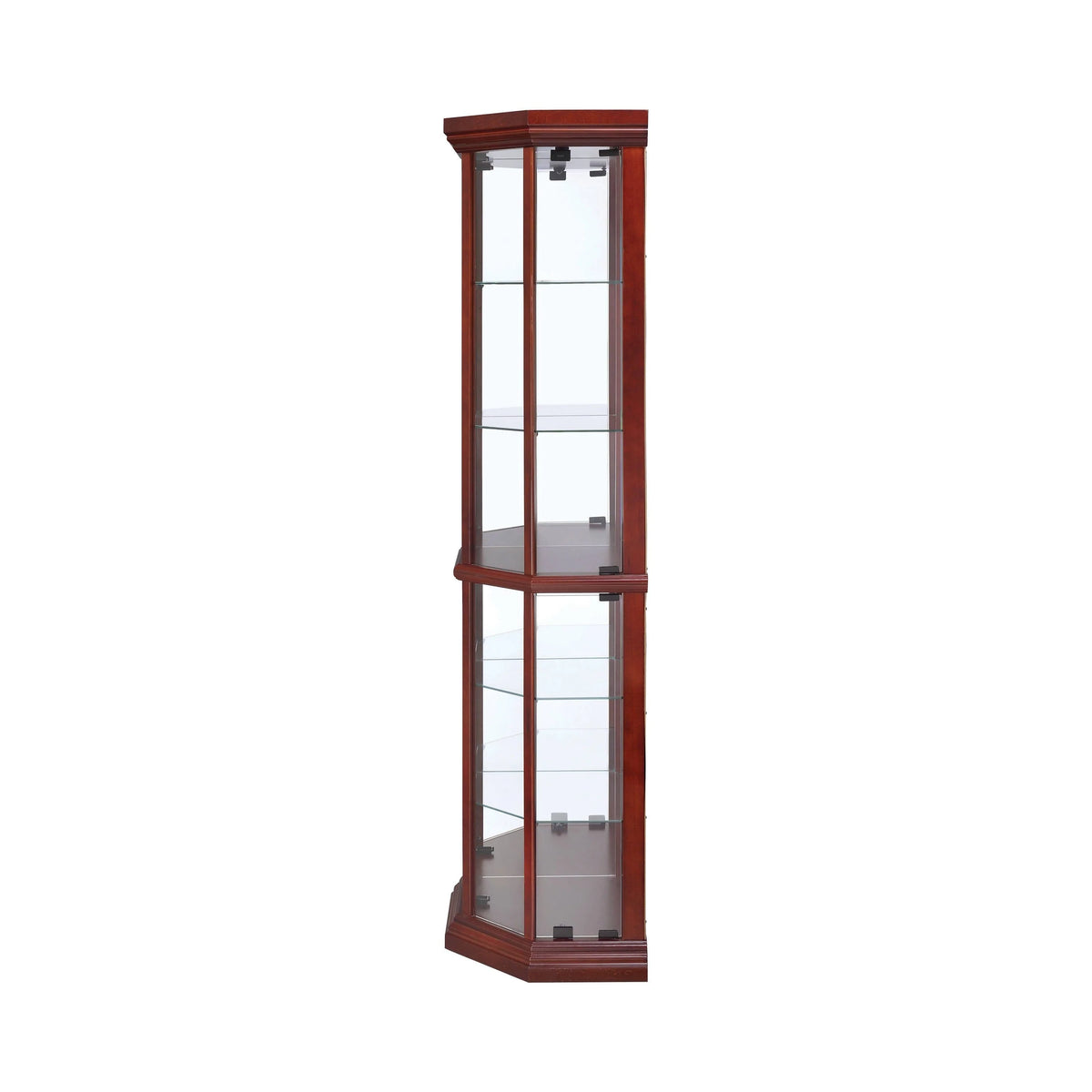 6-Shelf Corner Curio Cabinet Medium Brown - 3393 Pie's Variety Store