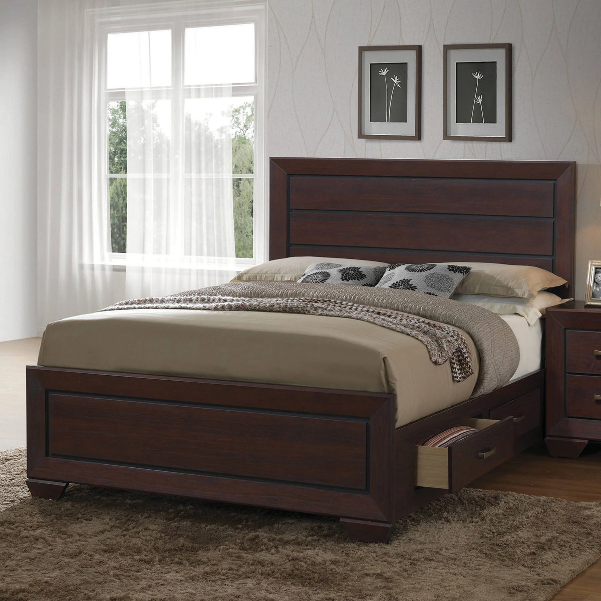 Kauffman California King Storage Bed Dark Cocoa - 204390KW Pie's Variety Store