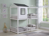 Belton House-Themed Twin Over Twin Bunk Bed White - 461161 A-Z Store Nadia