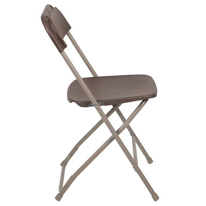 2 Pk. HERCULES Series 650 lb. Capacity Premium Brown Plastic Folding Chair [2-LE-L-3-BROWN-GG] Fl Furniture