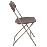 2 Pk. HERCULES Series 650 lb. Capacity Premium Brown Plastic Folding Chair [2-LE-L-3-BROWN-GG] Fl Furniture