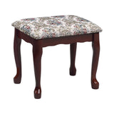 2-Piece Vanity Set With Upholstered Stool Brown Red - 3441 coastmega
