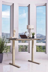 Myers Adjustable Height Standing Desk Weathered Pine And Antique Ivory - 805480 coastmega