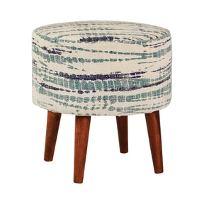 Round Accent Stool Blue And White - 918493 Pie's Variety Store