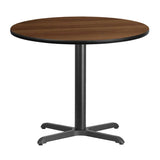 36'' Round Black Laminate Table Top with 30'' x 30'' Table Height Base [XU-RD-36-BLKTB-T3030-GG] Pie's Variety Store