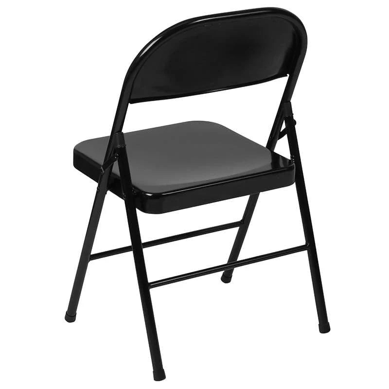 HERCULES Series Double Braced Black Metal Folding Chair Set of 2 [BD-F002-BK-GG] Pie's Variety Store