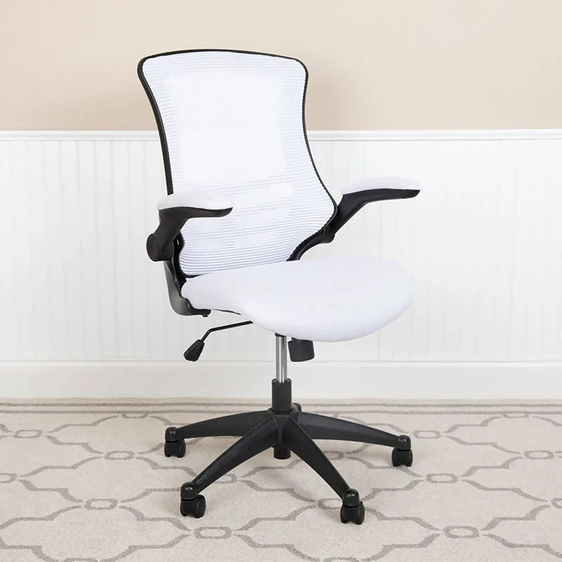 Mid-Back Black / Blue / Dark Gray / Green / Red / White Mesh Swivel Ergonomic Task Office Chair with Flip-Up Arms - BL-X-5M-BK-GG / BL-X-5M-BLUE-GG / BL-X-5M-DKGY-GG / BL-X-5M-GRN-GG / BL-X-5M-RED-GG / BL-X-5M-WH-GG ADRIAN'S ELECTRONICS