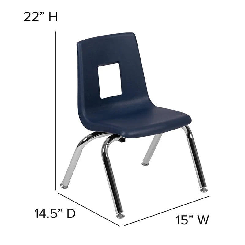 Advantage Black Student Stack School Chair - 12-inch [ADV-SSC-12BLK] Pie's Variety Store