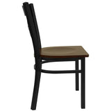 HERCULES Series Black ''X'' Back Metal Restaurant Chair - Cherry Wood Seat [XU-6FOBXBK-CHYW-GG] Pie's Variety Store