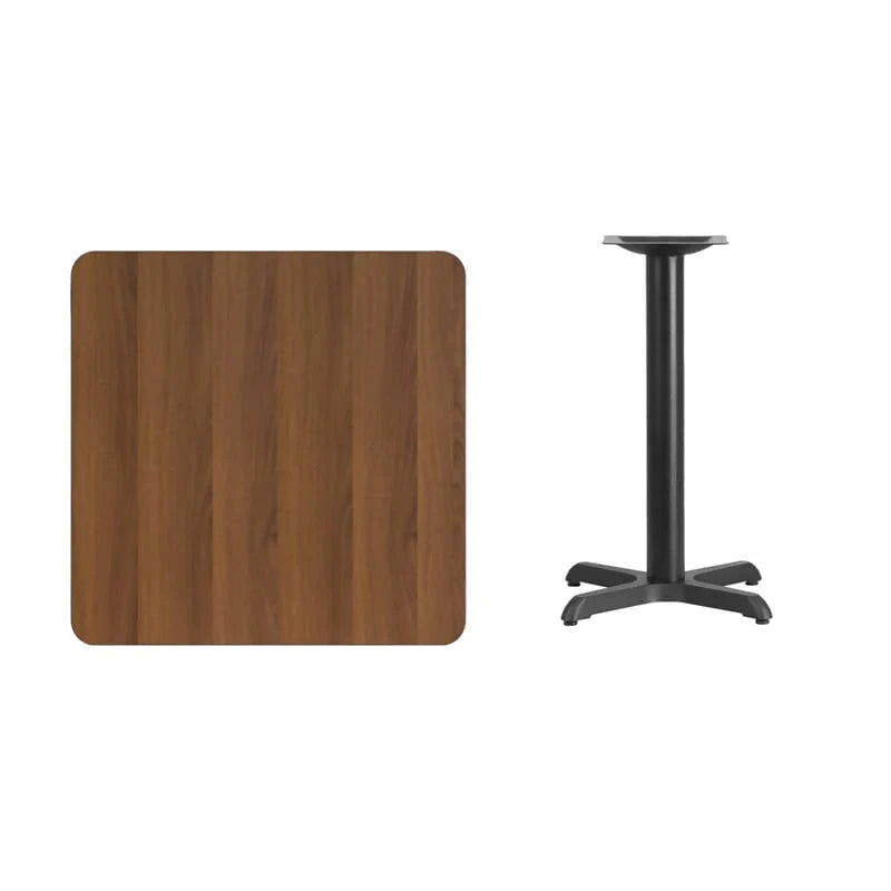 30'' Square Black Laminate Table Top with 22'' x 22'' Table Height Base [XU-BLKTB-3030-T2222-GG] Fl Furniture