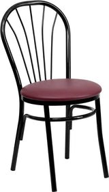 HERCULES Series Fan Back Metal Chair - Burgundy Vinyl Seat [XU-698B-BGV-GG] Pie's Variety Store