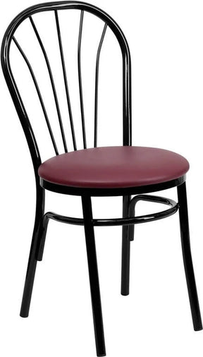 HERCULES Series Fan Back Metal Chair - Burgundy Vinyl Seat [XU-698B-BGV-GG] Pie's Variety Store