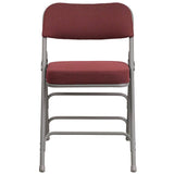 2 Pk. HERCULES Series Premium Curved Triple Braced & Double Hinged Burgundy Fabric Metal Folding Chair [2-AW-MC320AF-BG-GG] Pie's Variety Store