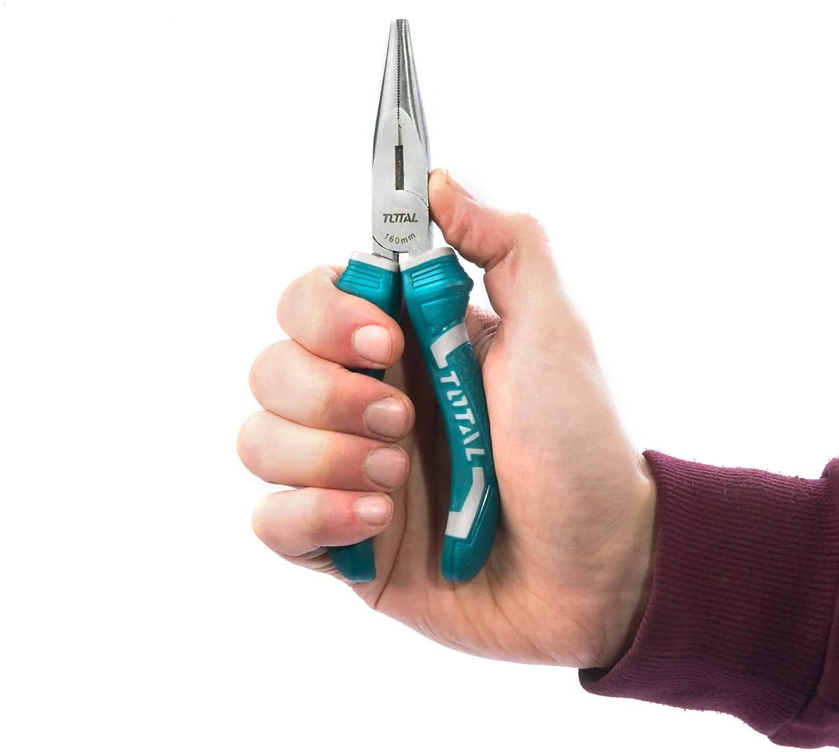 Total 6" Long Nose Pliers with extended jaws and is used for delicate locksmith and electrical work. The cutter section between the jaws allows for cutting and stripping of electrical wires and cables - THT220606 Elegant AccScents