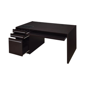 Halston 3-Drawer Connect-It Office Desk Cappuccino - 800982 Pie's Variety Store