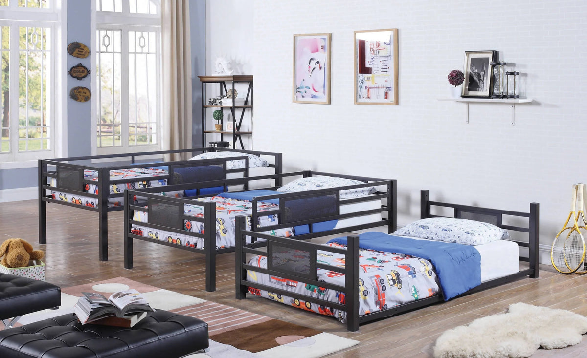 Rogen Full Triple Bunk Bed Dark Bronze - 460394F A-Z Store Nadia