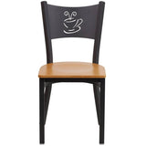HERCULES Series Black Coffee Back Metal Restaurant Chair - Cherry Wood Seat [XU-DG-60099-COF-CHYW-GG] Pie's Variety Store