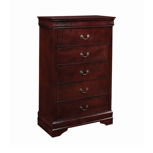 Louis Philippe 5-Drawer Chest Cherry - 222415 Pie's Variety Store