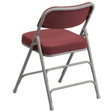 2 Pk. HERCULES Series Premium Curved Triple Braced & Double Hinged Burgundy Fabric Metal Folding Chair [2-AW-MC320AF-BG-GG] Pie's Variety Store