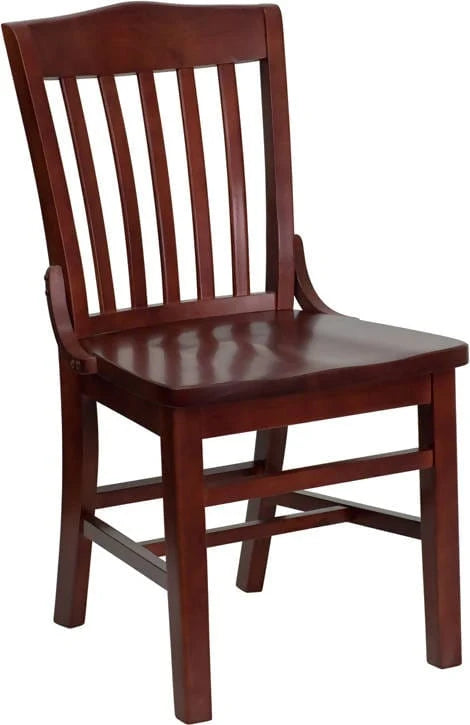 HERCULES Series School House Back Mahogany Wood Restaurant Chair [XU-DG-W0006-MAH-GG] Pie's Variety Store