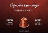 Nespresso Buenos Aires Lungo Coffee Capsules is a fragrant and balanced blend of washed Colombian Arabica that adds delicate fruit acidity and lightly fried Ugandan Robusta that adds malty cereals and sweet notes of popcorn to the mix - NESC-135-0296 Pie's Variety Store