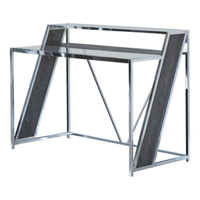 Alamosa Glass Top Writing Desk Chrome it creates a stylish and efficient workstation that exudes modern convenience. - 805541 coastmega