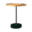 Round Marble Base Accent Table Natural And Green - 935882 Pie's Variety Store