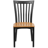 HERCULES Series Black School House Back Metal Restaurant Chair - Cherry Wood Seat [XU-DG6Q4BSCH-CHYW-GG] Pie's Variety Store
