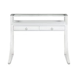 Gemma 2-Drawer Writing Desk Glossy White And Chrome - 802141 Pie's Variety Store
