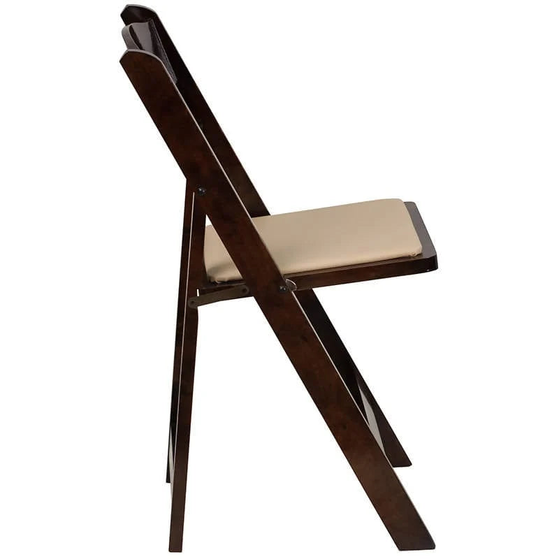 2 Pk. HERCULES Series Fruitwood Wood Folding Chair with Vinyl Padded Seat [2-XF-2903-FRUIT-WOOD-GG] Fl Furniture
