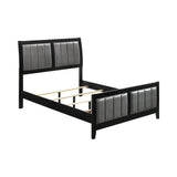 Carlton Queen Upholstered Bed Black And Grey - 215861Q Pie's Variety Store