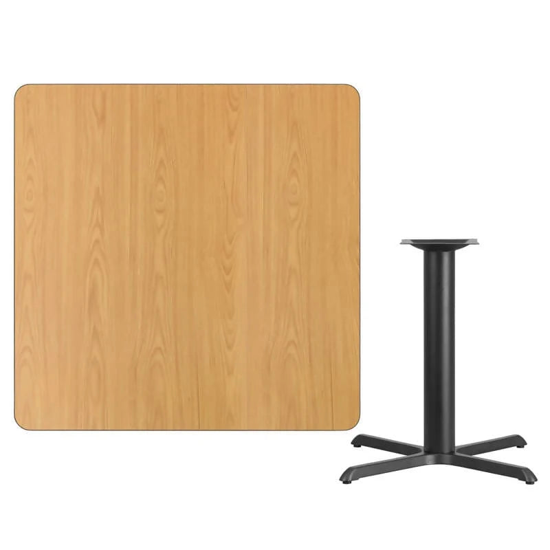 42'' Square Black Laminate Table Top with 33'' x 33'' Table Height Base [XU-BLKTB-4242-T3333-GG] Pie's Variety Store