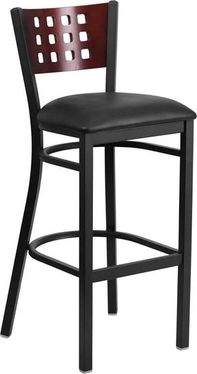  Black Vinyl Seat [XU-DG-60118-MAH-BAR-BLKV-GG] Pie's Variety Store