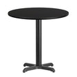 30'' Round Black Laminate Table Top with 22'' x 22'' Table Height Base [XU-RD-30-BLKTB-T2222-GG] Fl Furniture