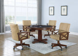 Marietta Upholstered Game Chair Tobacco And Tan - 100172 Pie's Variety Store