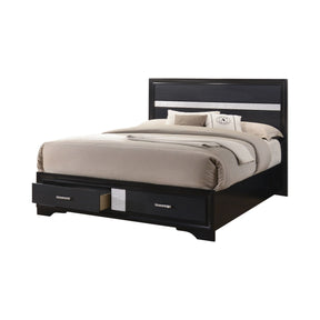 Miranda Queen 2-Drawer Storage Bed Black - 206361Q Pie's Variety Store
