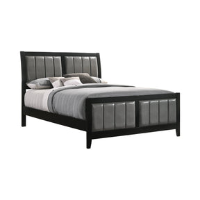 Carlton California King Upholstered Bed Black And Grey - 215861KW Pie's Variety Store