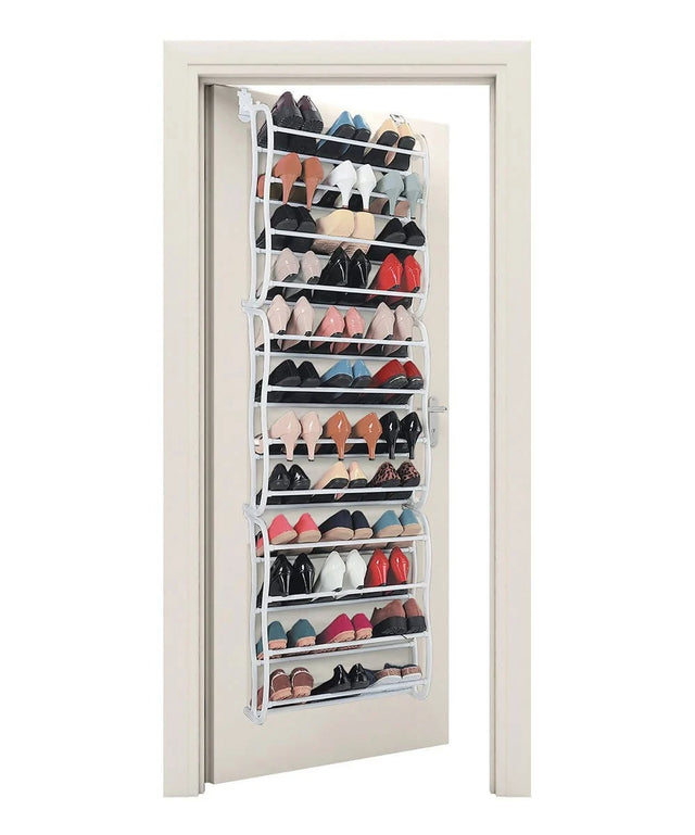 Diamond Home ﻿12 Tier Over The Door Shoe Rack enables you to neatly organise your shoes