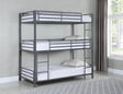 Maynard Metal Triple Twin Bunk Bed Gunmetal - 422670 A-Z Store Nadia