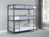 Maynard Metal Triple Twin Bunk Bed Gunmetal - 422670 A-Z Store Nadia