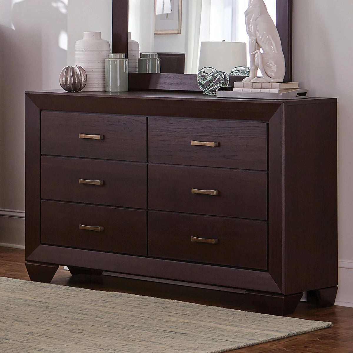 Kauffman 6-Drawer Dresser Dark Cocoa - 204393 Pie's Variety Store