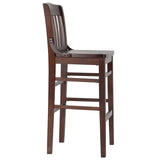 HERCULES Series School House Back Mahogany Wood Restaurant Barstool [XU-DG-W0006BAR-MAH-GG] Pie's Variety Store