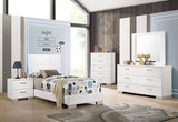 Felicity Twin Panel Bed With LED Lighting Glossy White - 203500T Pie's Variety Store