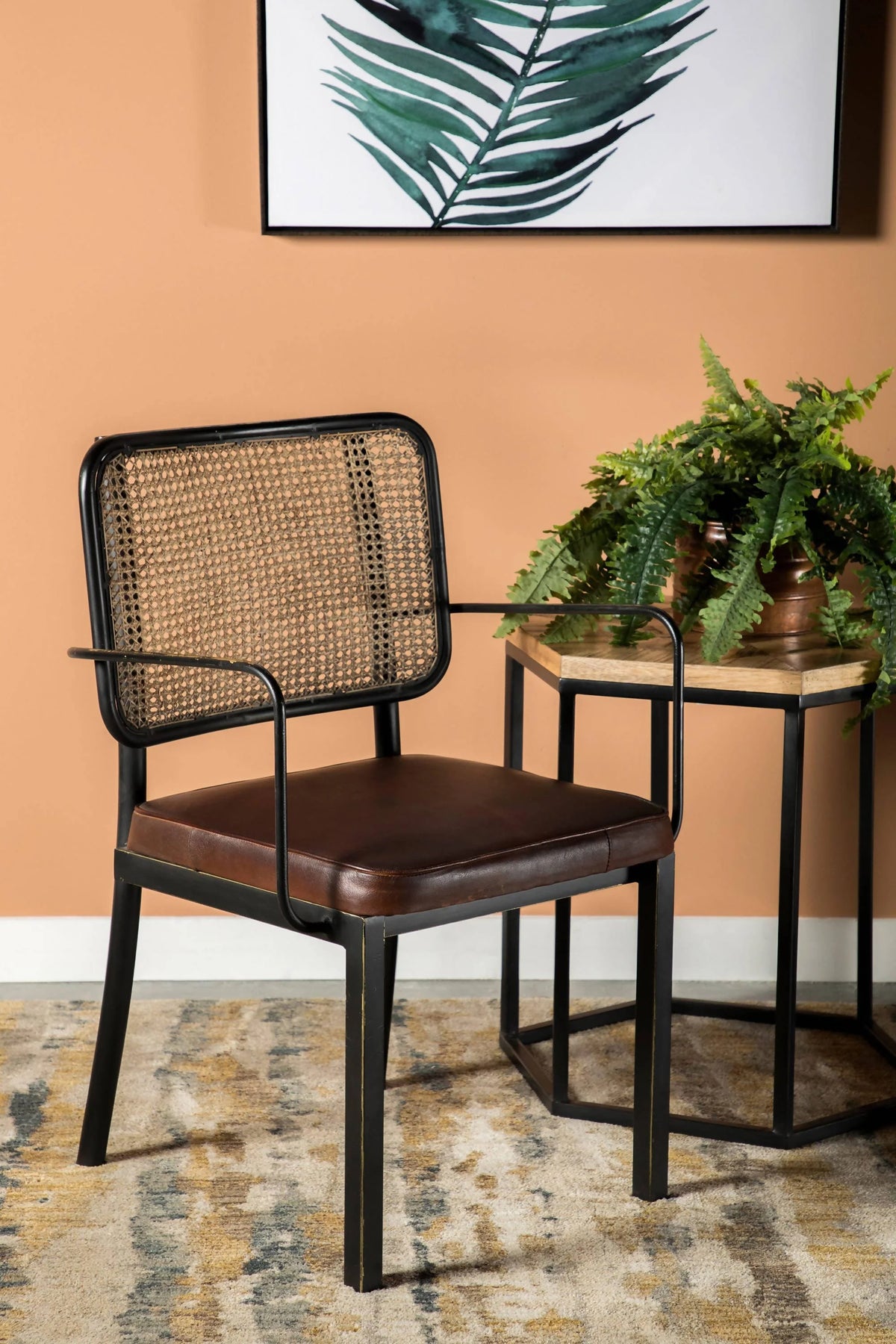 Accent Chair With Upholstered Seat Brown And Black - 905590 Pie's Variety Store