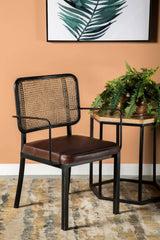 Accent Chair With Upholstered Seat Brown And Black - 905590 Pie's Variety Store