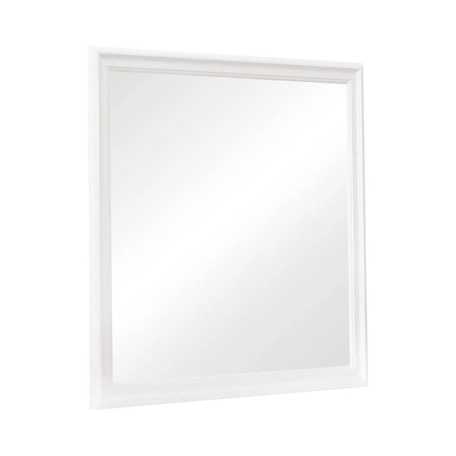 Louis Philippe Beveled Edge Square Mirror White - 204694 Pie's Variety Store